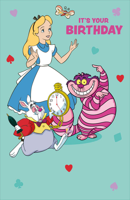 Standard Greeting Cards Birthday Girl Juvenile Disney Alice In Wonderland