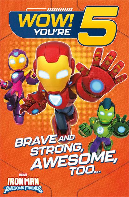 Standard Greeting Cards Birthday 5 Year Boy Juvenile Disney Iron Man and his Awesome Friends