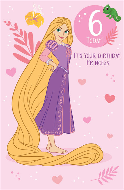 Standard Greeting Cards Birthday 6 Year Girl Juvenile Disney Princess