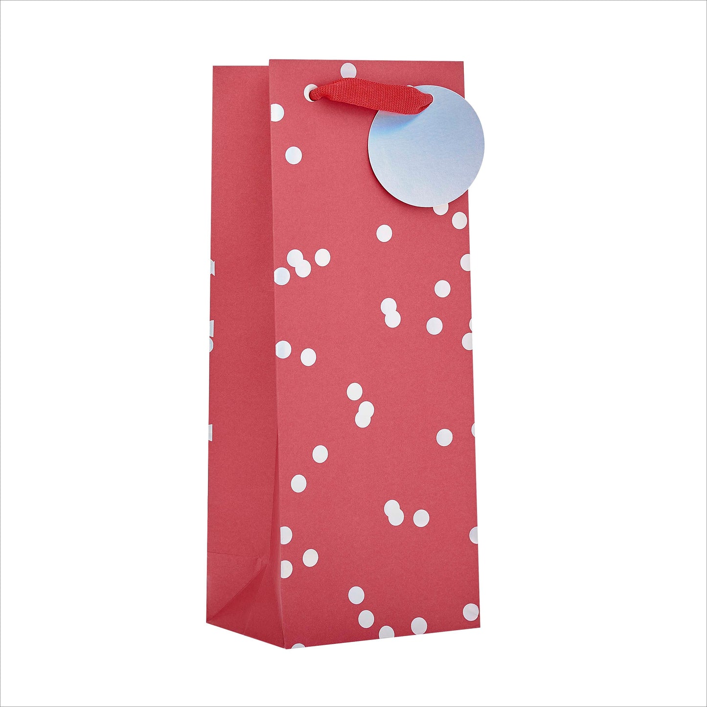 Gift Bag Bottle Greeting Cards Open  Red Holo