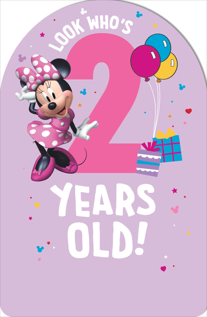 Standard Greeting Cards Birthday 2 Year Girl Juvenile Disney Minnie Mouse
