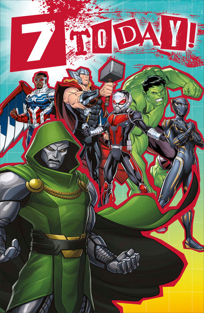Standard Greeting Cards Birthday 7 Year Boy Juvenile Disney Avengers