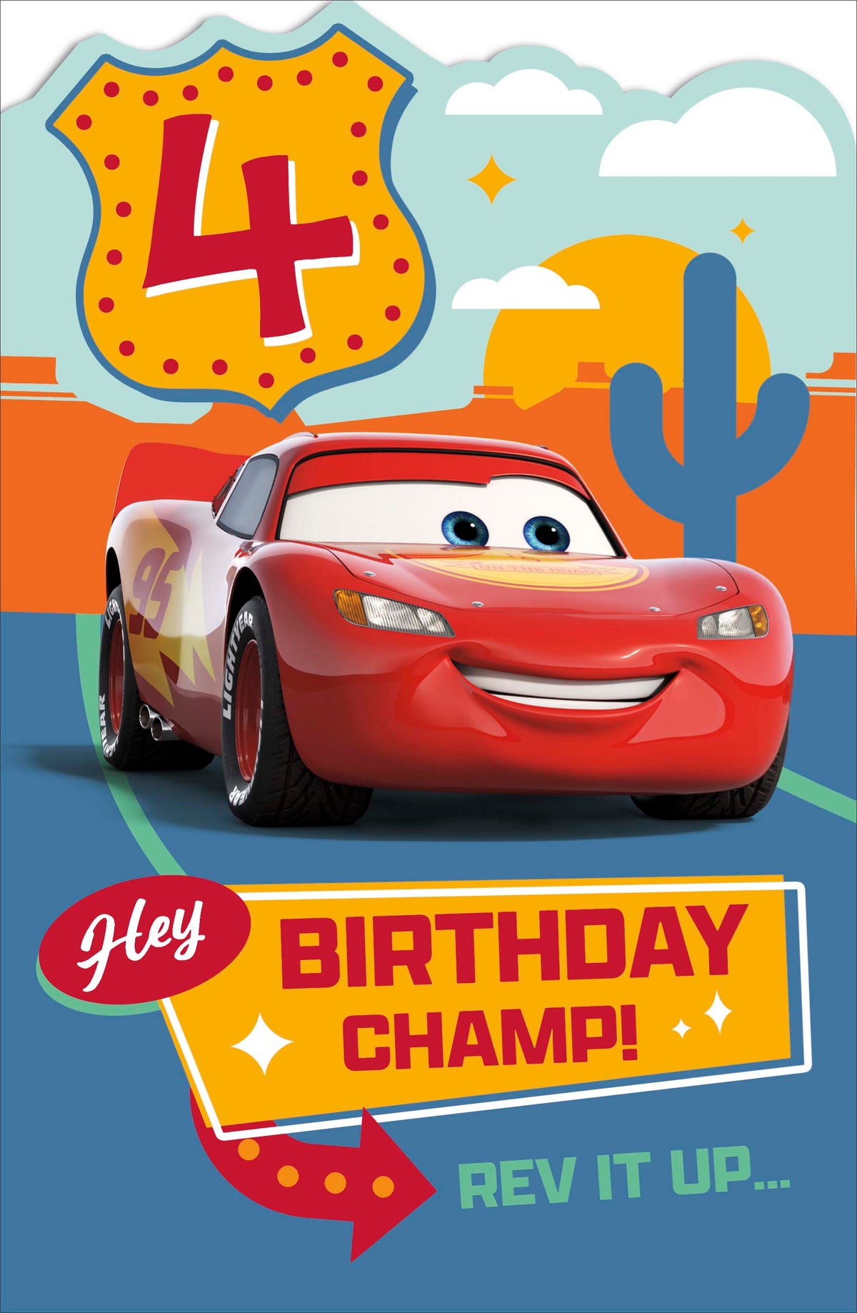 Standard Greeting Cards Birthday 4 Year Boy Juvenile Disney Cars