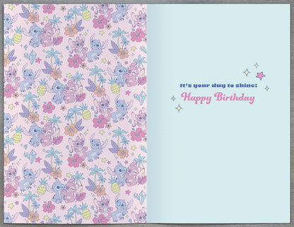 Badge Greeting Cards Birthday Girl Juvenile Disney Lilo and Stitch