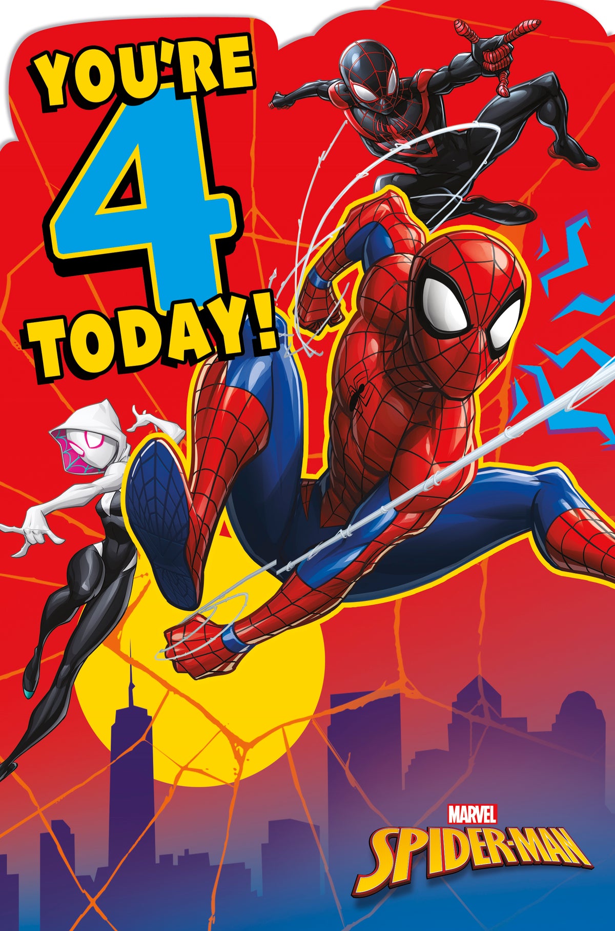 Standard Greeting Cards Birthday 4 Year Boy Juvenile Disney Spider-Man