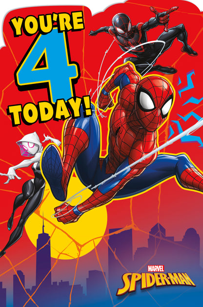 Standard Greeting Cards Birthday 4 Year Boy Juvenile Disney Spider-Man