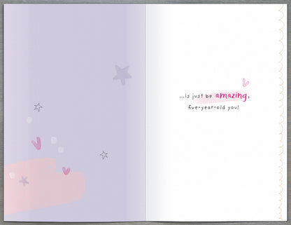 Standard Greeting Cards Birthday 5 Year Girl Juvenile Alana Rose