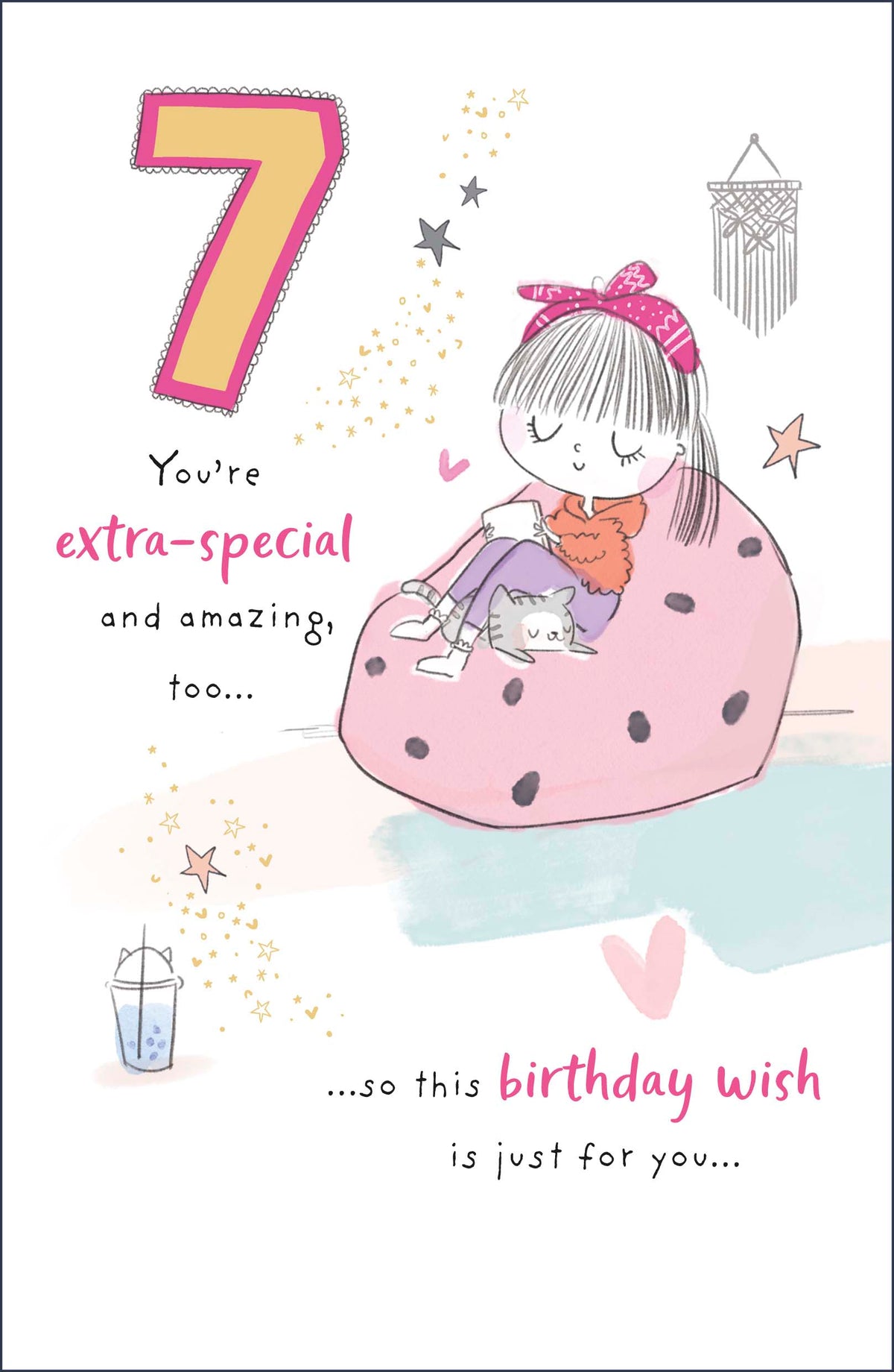 Standard Greeting Cards Birthday 7 Year Girl Juvenile Alana Rose