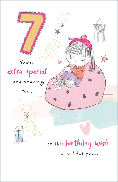 Standard Greeting Cards Birthday 7 Year Girl Juvenile Alana Rose
