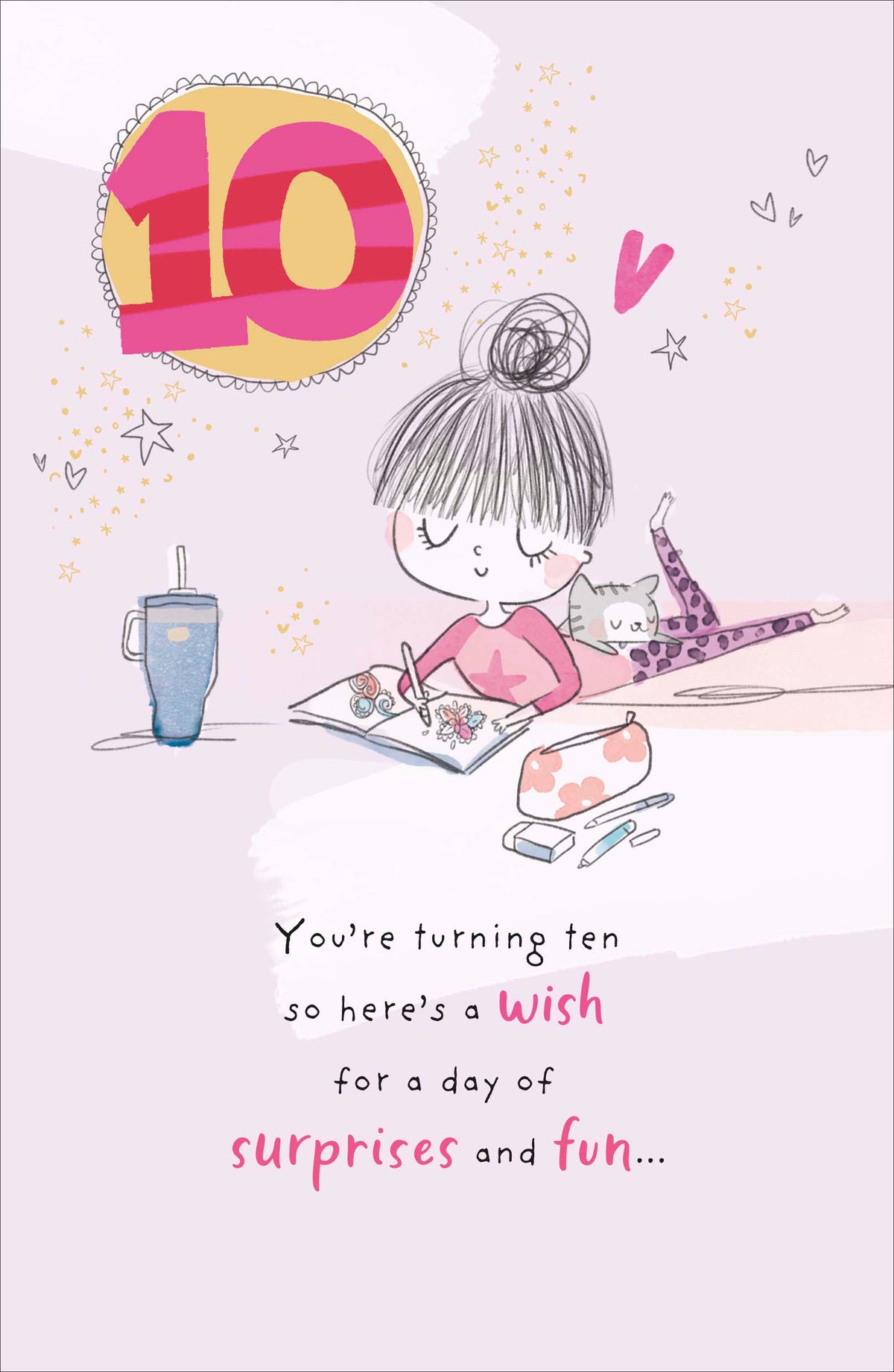 Standard Greeting Cards Birthday 10 Year Girl Juvenile Alana Rose