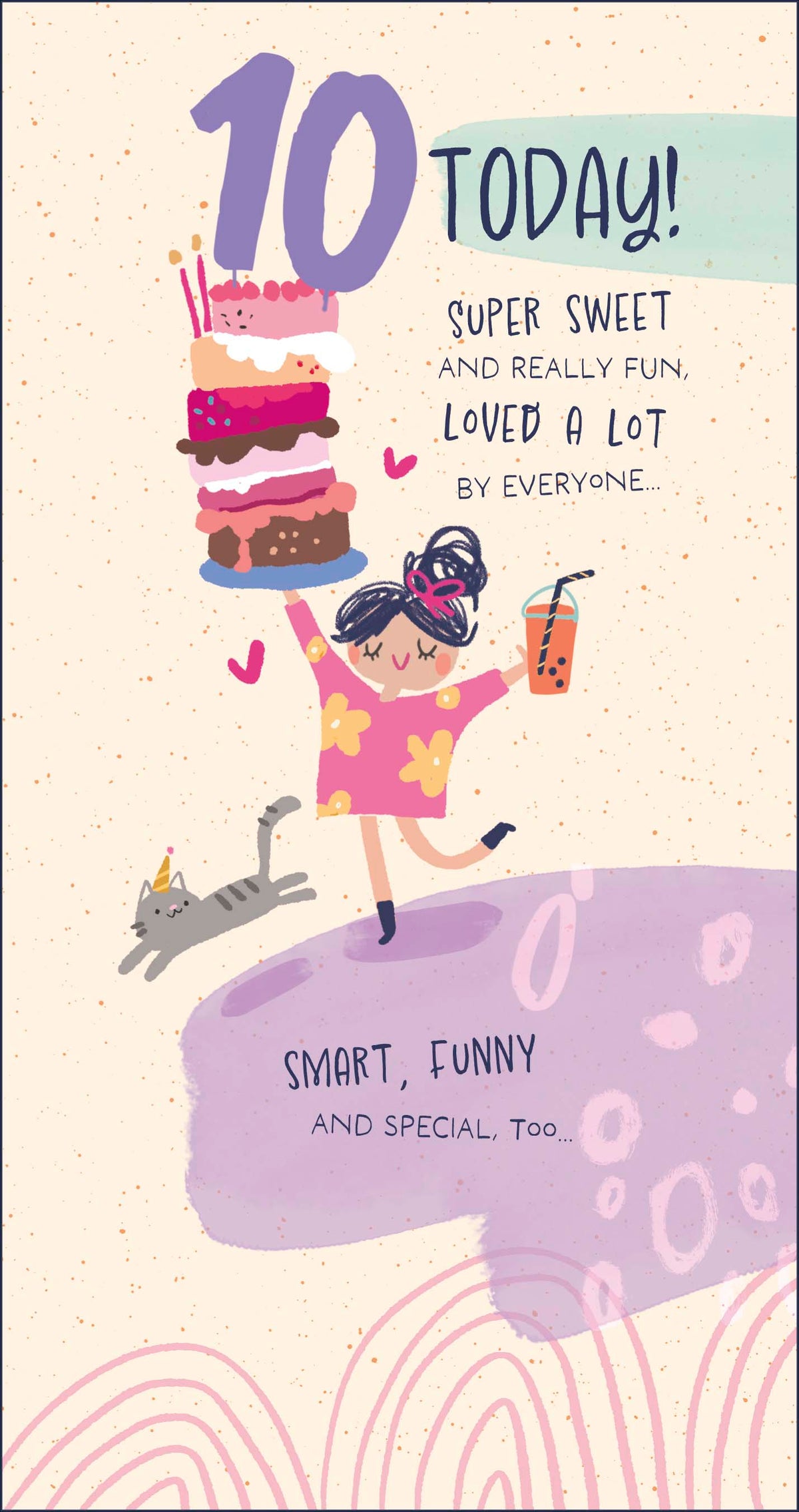 Standard Greeting Cards Birthday 10 Year Girl Juvenile Carlton Core Line
