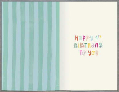 Standard Greeting Cards Birthday 4 Year Juvenile Best Wishes Core Line