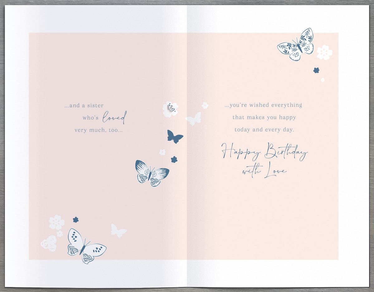 Hand Finished Greeting Cards Birthday Sister  Gibson Core Line
