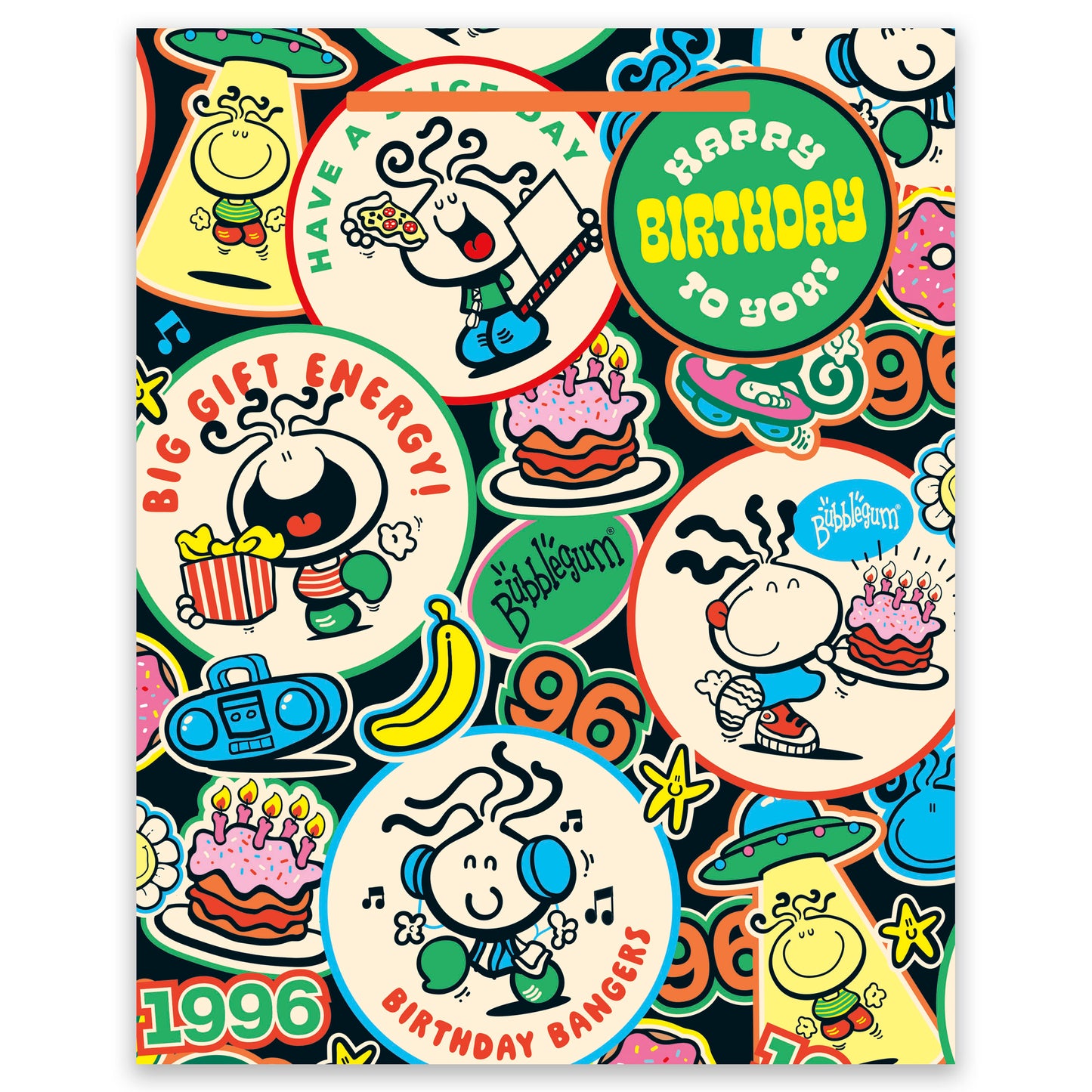 Gift Bag Medium Greeting Cards Open Blank  Bubblegum
