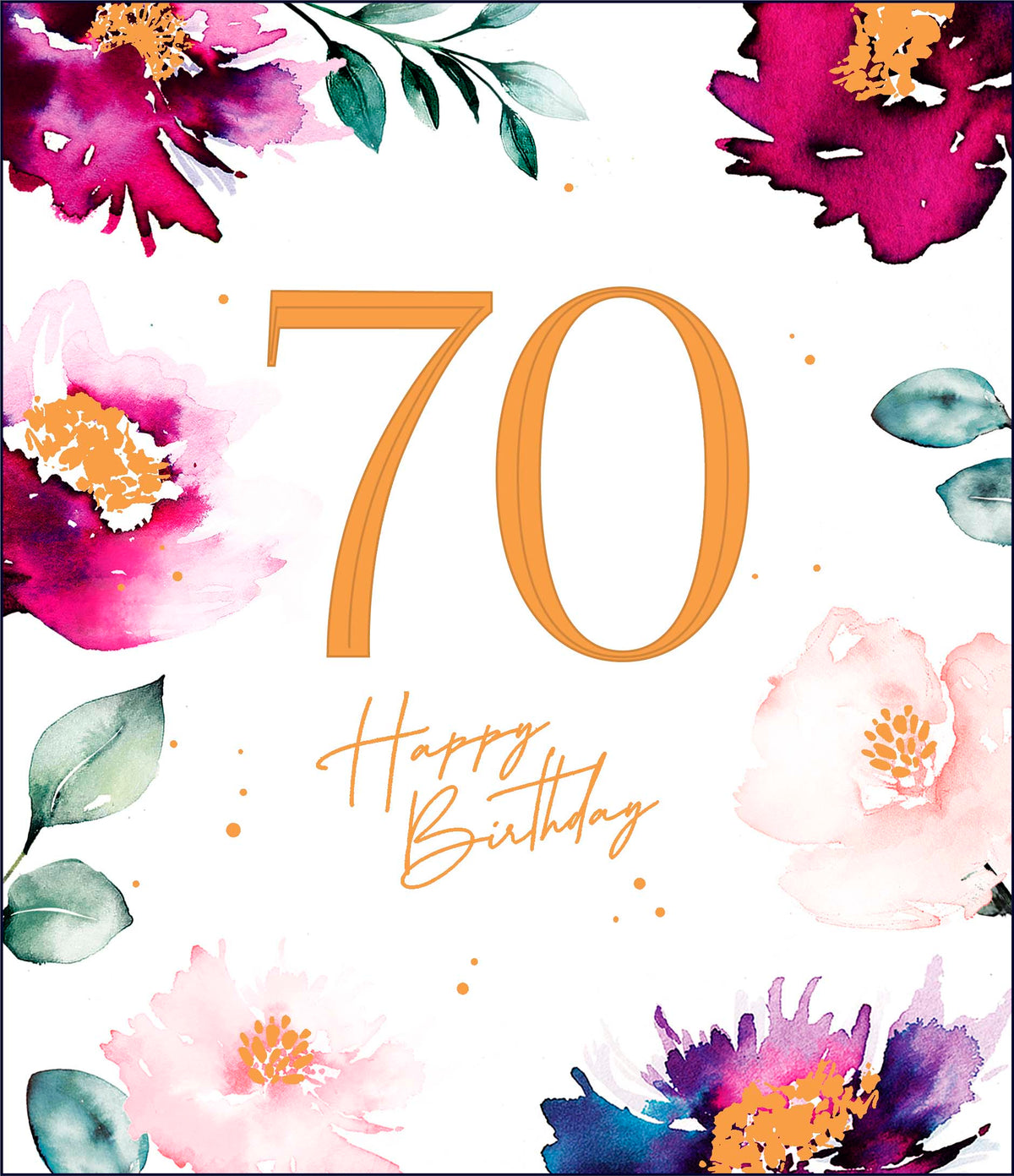 Standard Greeting Cards Birthday 70th  Ruby Bloom