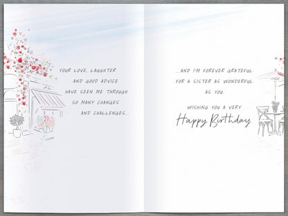 Hand Finished Greeting Cards Birthday Sister  Artist's Notebook