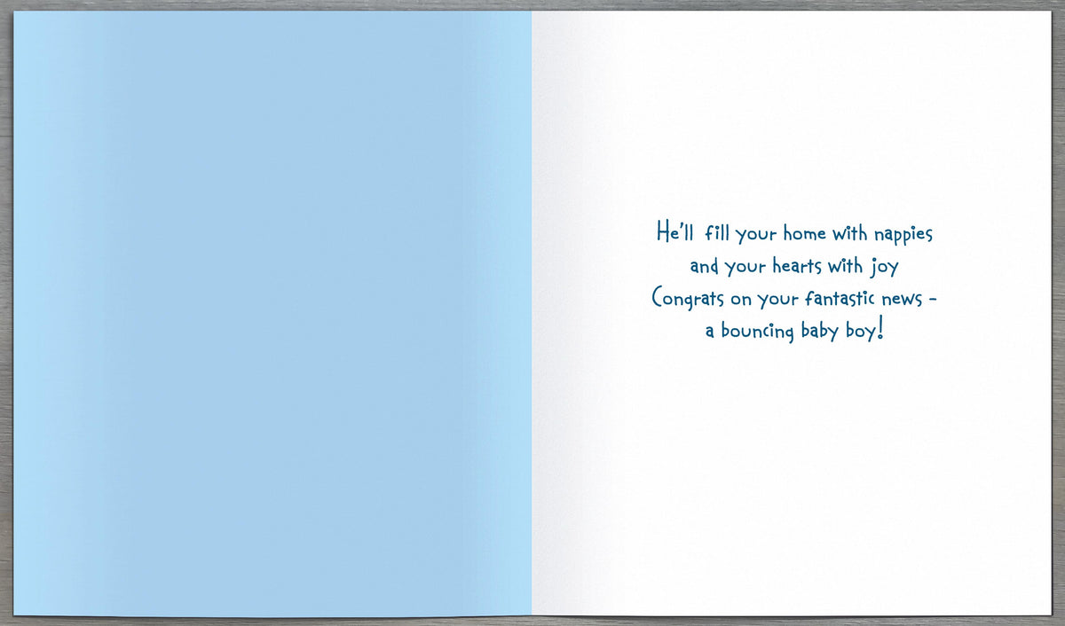 Standard Greeting Cards Birth Congratulations Boy Cute Bubblegum