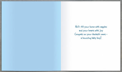 Standard Greeting Cards Birth Congratulations Boy Cute Bubblegum