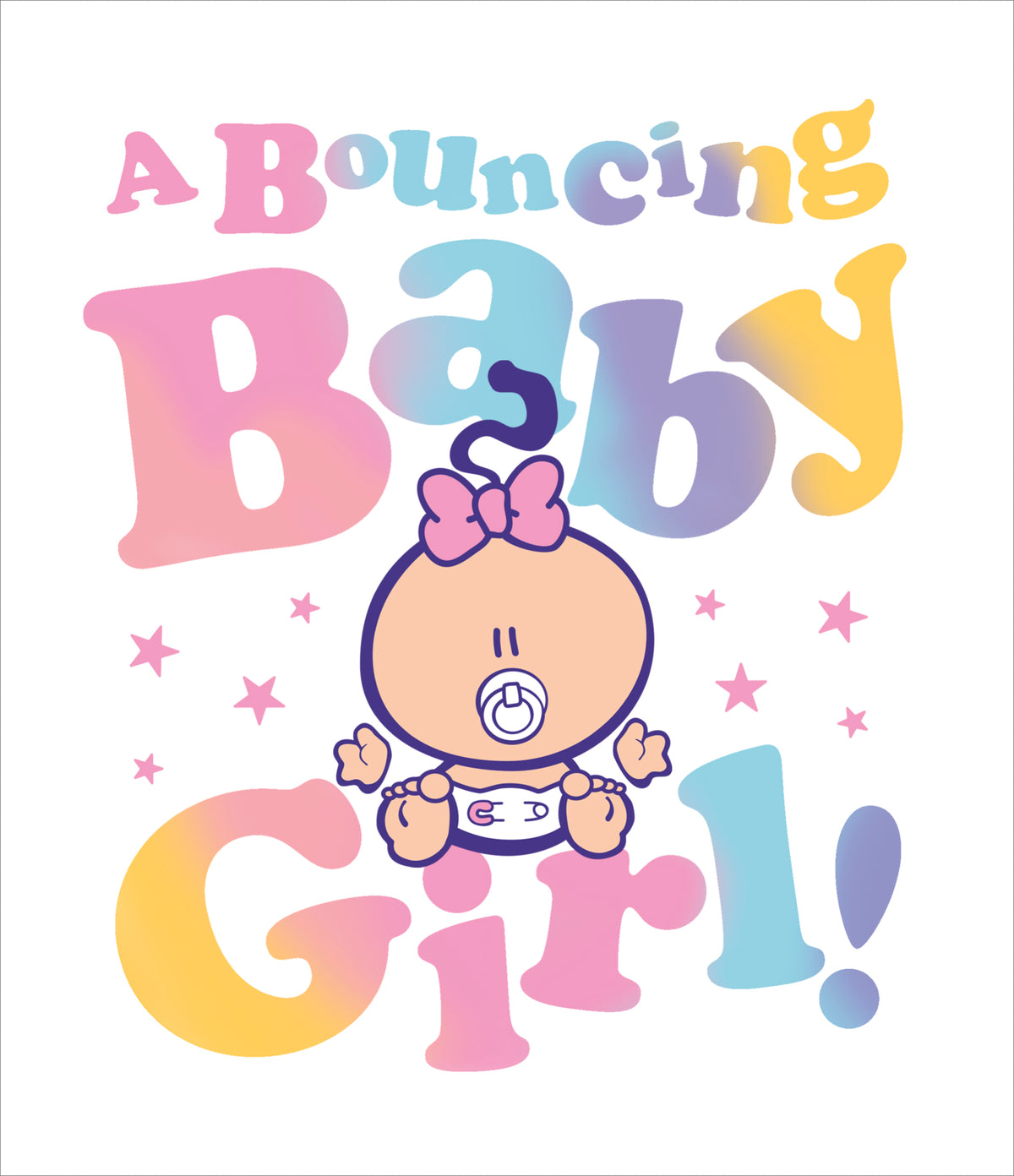 Standard Greeting Cards Birth Congratulations Girl Cute Bubblegum