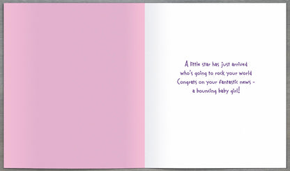 Standard Greeting Cards Birth Congratulations Girl Cute Bubblegum
