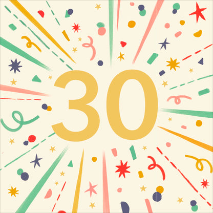 Standard Greeting Cards Birthday 30th  Best Wishes Core Line