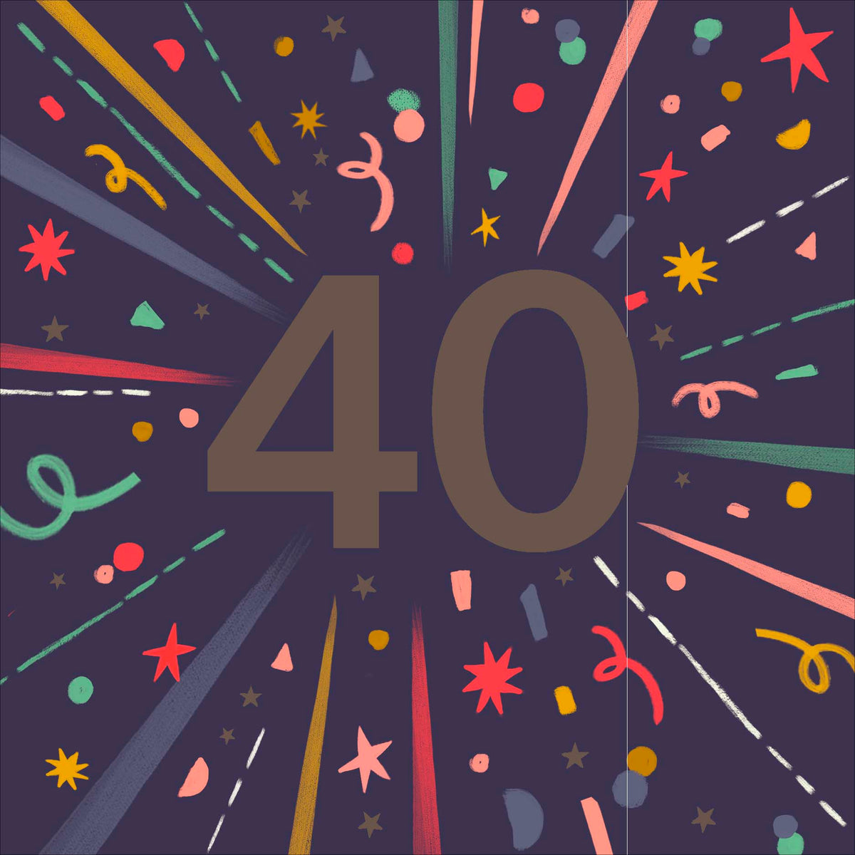 Standard Greeting Cards Birthday 40th  Best Wishes Core Line