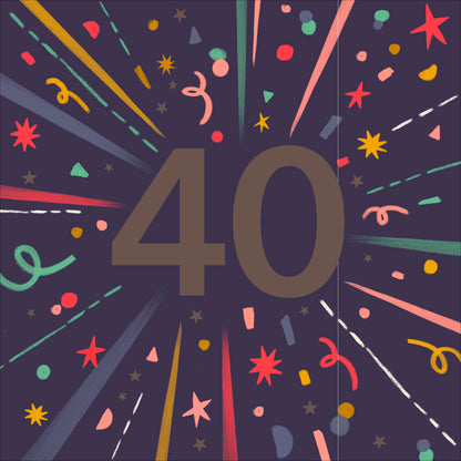 Standard Greeting Cards Birthday 40th  Best Wishes Core Line
