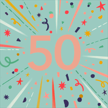 Standard Greeting Cards Birthday 50th  Best Wishes Core Line