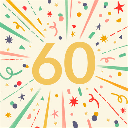 Standard Greeting Cards Birthday 60th  Best Wishes Core Line
