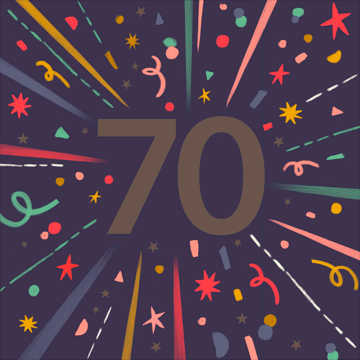 Standard Greeting Cards Birthday 70th  Best Wishes Core Line