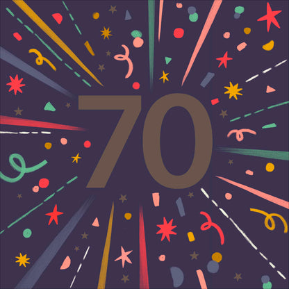Standard Greeting Cards Birthday 70th  Best Wishes Core Line