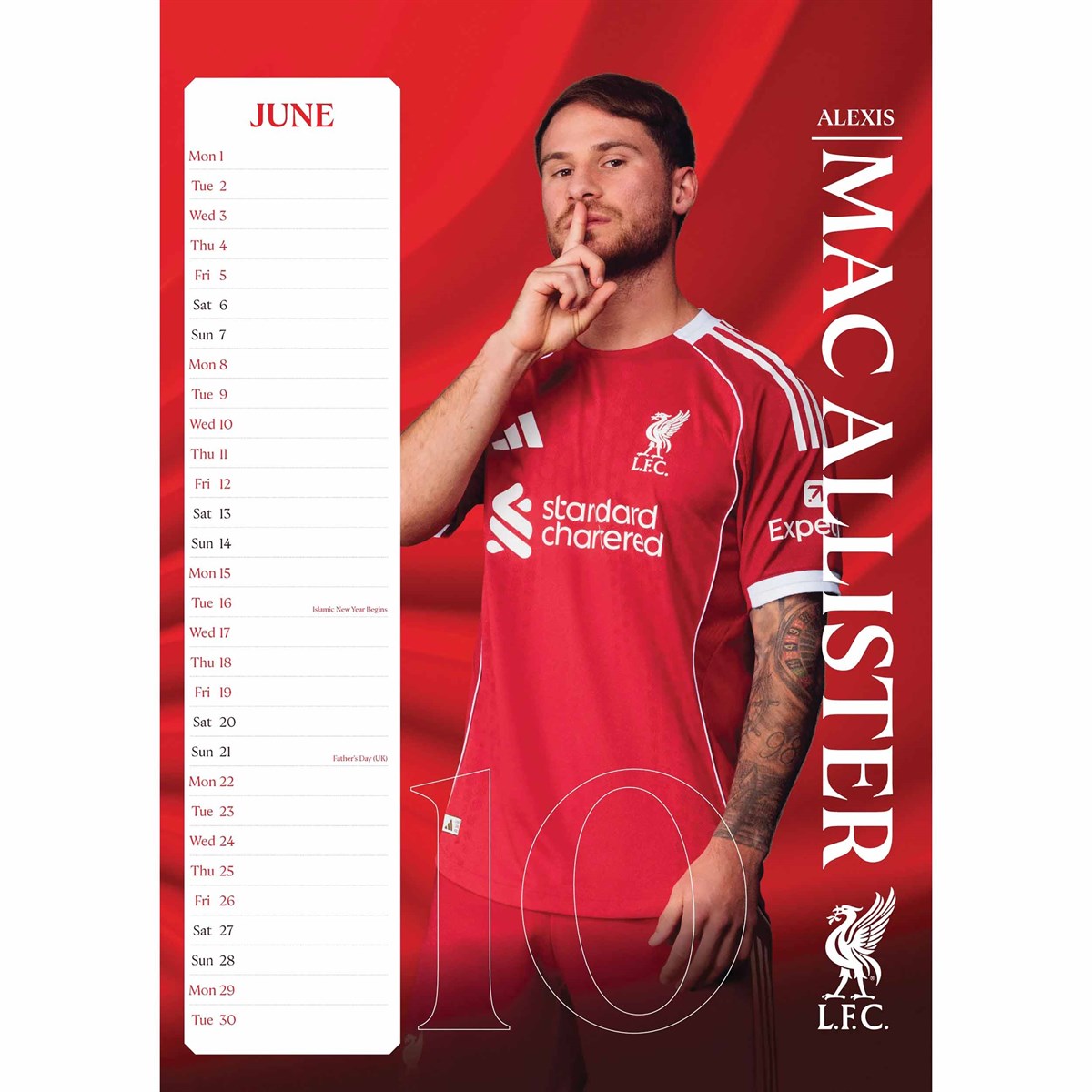 Liverpool FC A3 Calendar 2026
