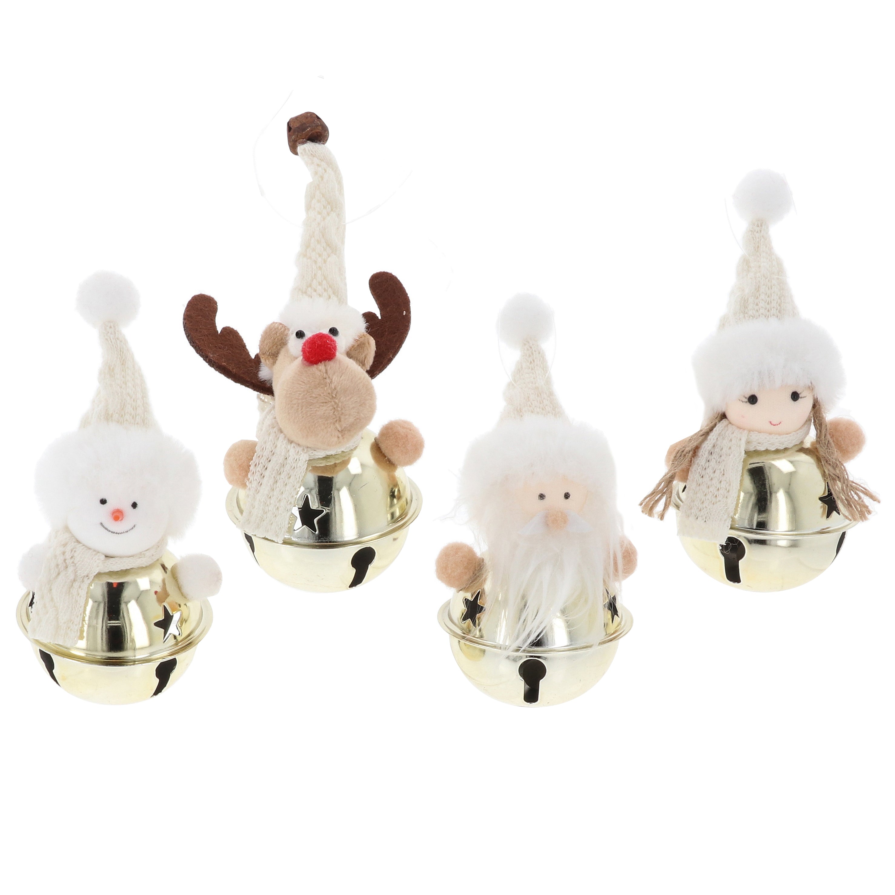 Xmas Hanging Bells Gold Assorted