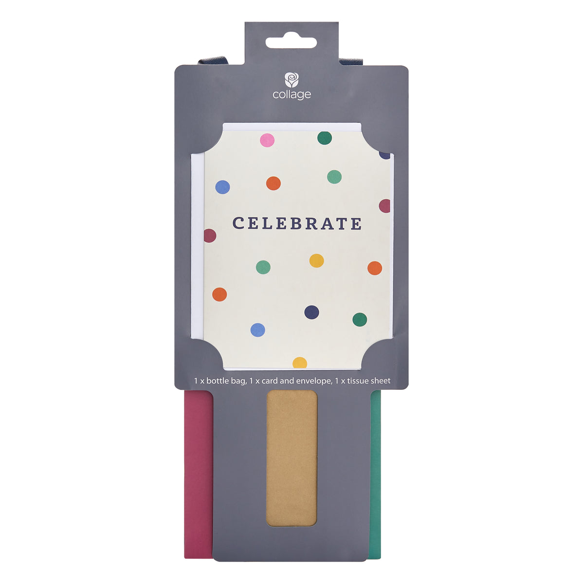 Gift Bag/Tissue/Card PK Bottle Greeting Cards Open Blank  Brights