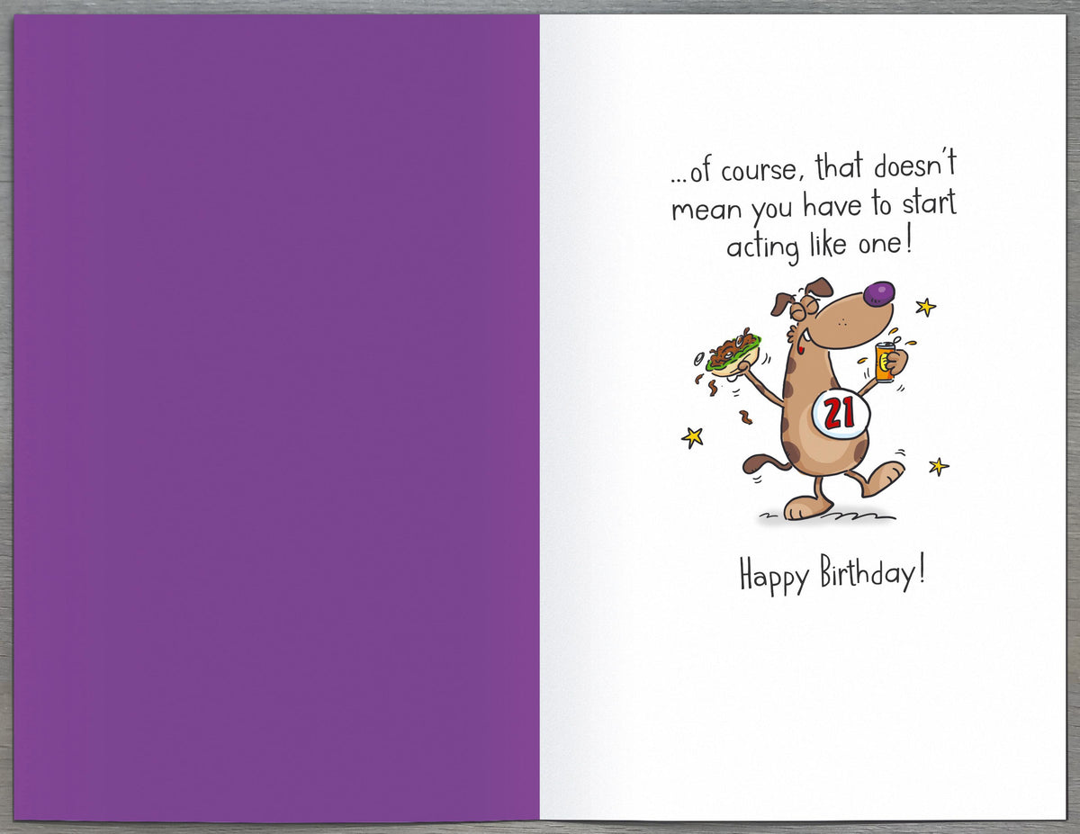 Standard Greeting Cards Birthday 21st Hum Giggles