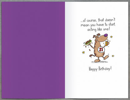 Standard Greeting Cards Birthday 21st Hum Giggles