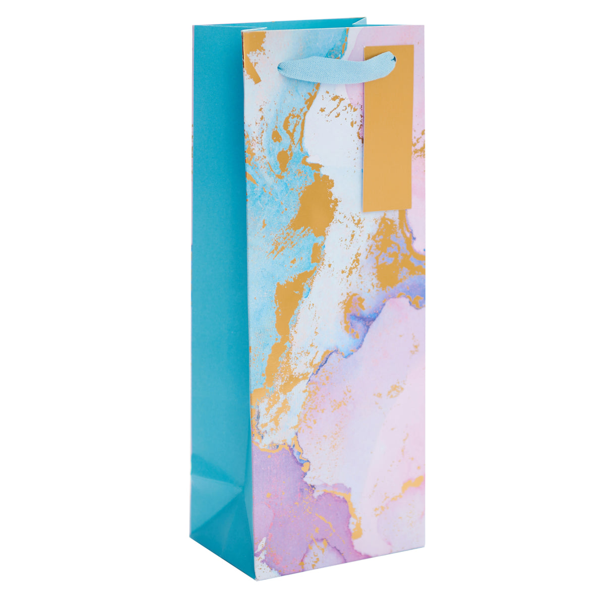 Gift Bag Bottle Greeting Cards Open Fem  Pink Marble