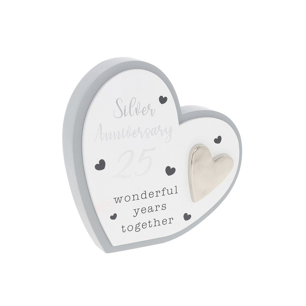 Celebration Heart Plaque 25th Anniversary