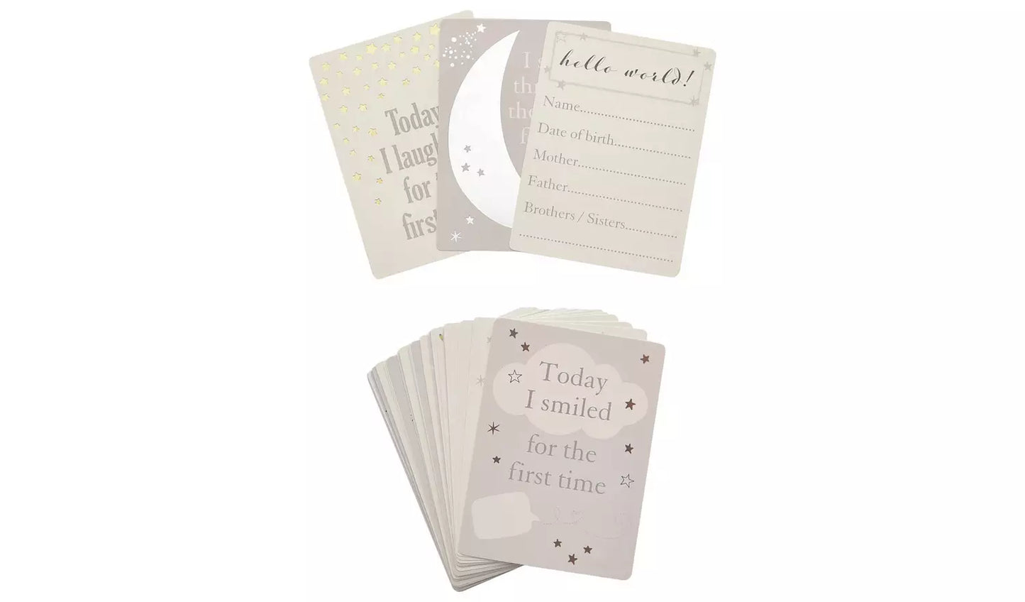 Bambino Little Star Baby Milestone Cards with foil