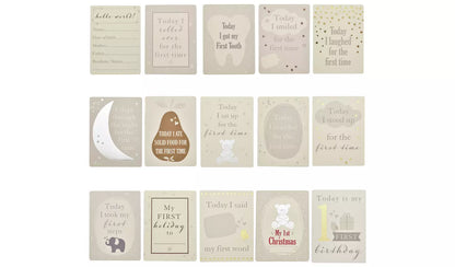 Bambino Little Star Baby Milestone Cards with foil