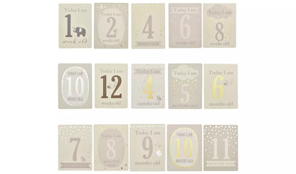 Bambino Little Star Baby Milestone Cards with foil