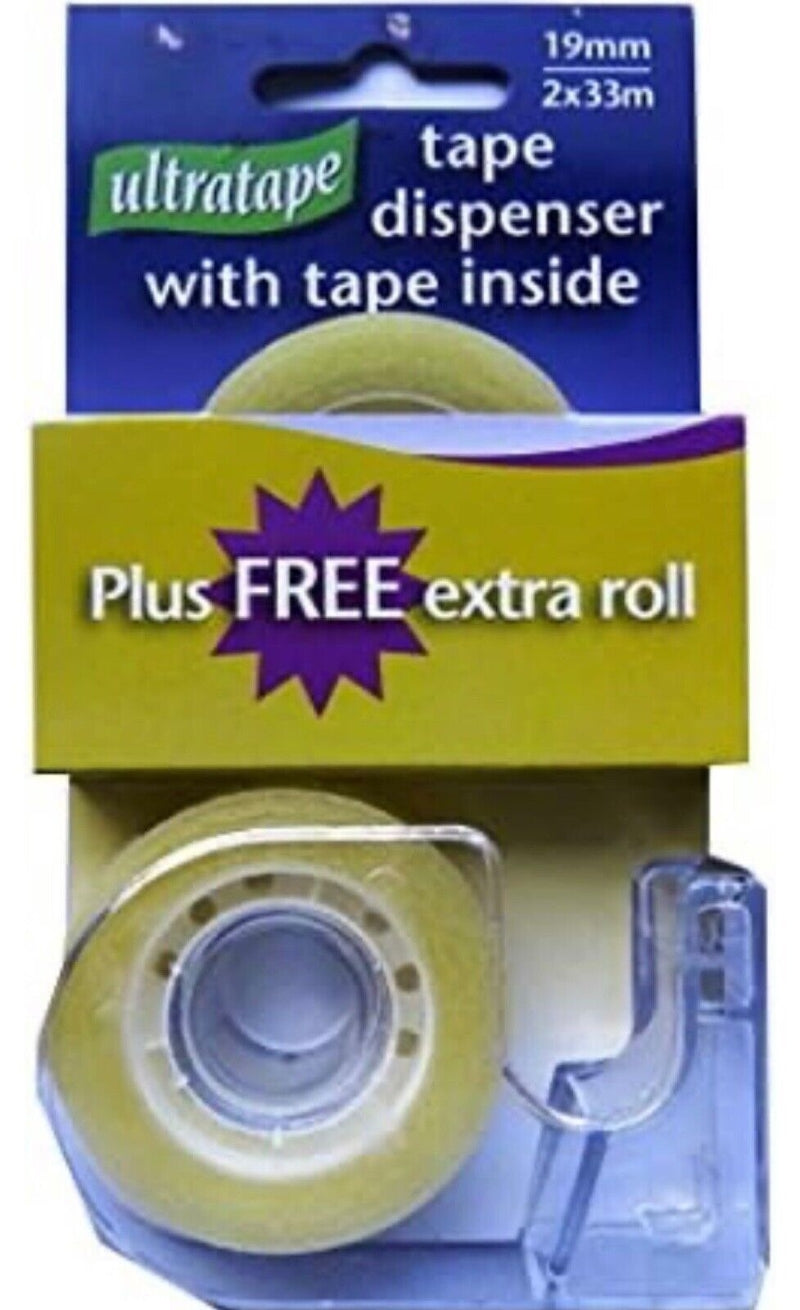 Ultratape Clear Tape with dispenser & extra roll
