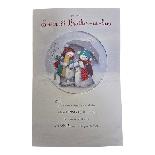 Counter Card Hand Finished Xmas Sister &