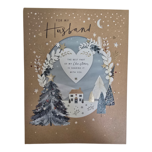 Counter Card Hand Finished Xmas Husband