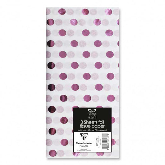 Tissue Paper 3 sheets 50x70cm FOIL ROSE