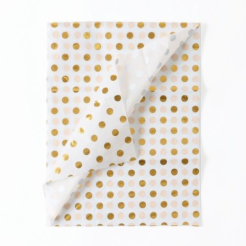 Gold Polka Dot Foil Tissue Paper - 3 Sheets