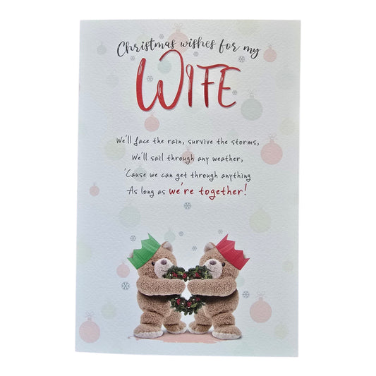 WifeTwo Teddy bears holding heart shaped wreath