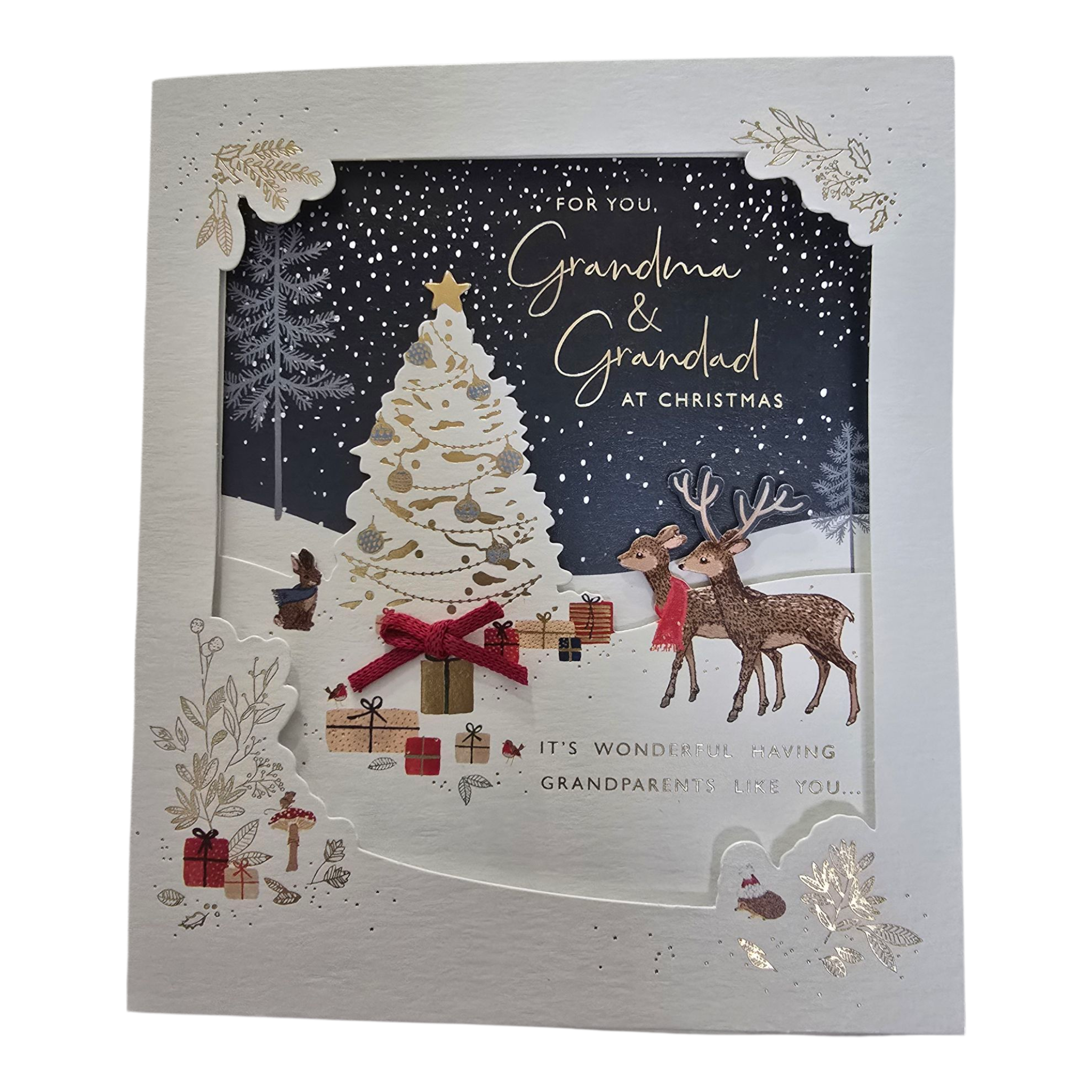 Counter Card Hand Finished Xmas Grandparents