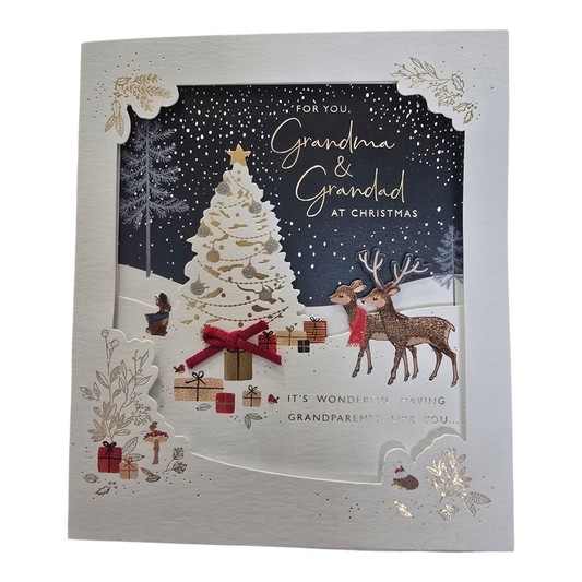 Counter Card Hand Finished Xmas Grandparents