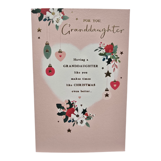 Counter Card Standard Xmas Granddaughter